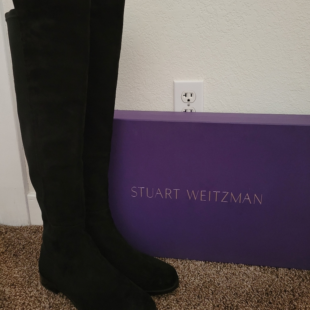 NWOT Never Worn Stuart Weitzman 5050 Over The Knee Stretch Suede Boots 8M